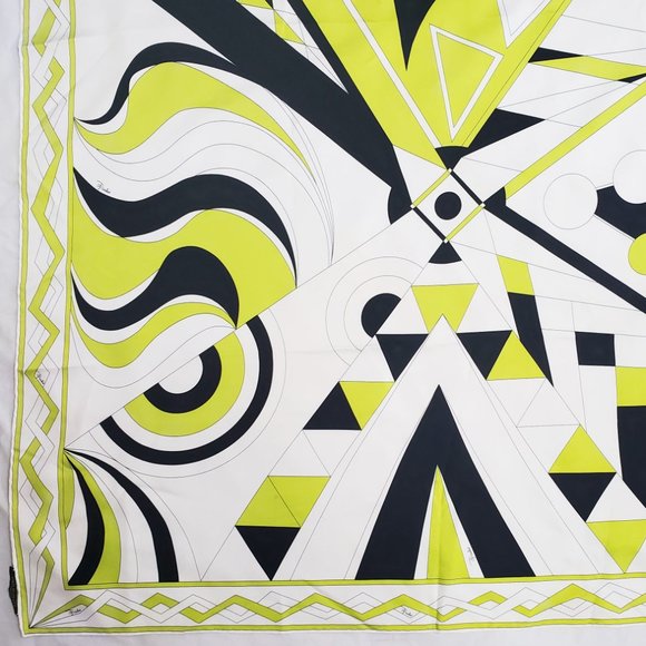 EMILIO PUCCI Womens SCARF PRINT CHIFFON SILK SIGNATURE LOGO SQUARE SCARF WRAP - Picture 6 of 9
